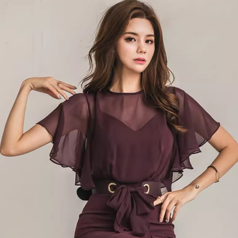 フェイクツーピース レディース スカート ワンピース ドレス タイトスカート 膝丈 半袖 ラウンドネック 襟なし ノーカラー タイト スリム 細身 レース リボン ベルト ウエストマーク フェイクツーピース レディース スカート ワンピース ドレス タイトスカート 膝丈 半袖 ラウンドネック 襟なし ノーカラー タイト スリム 細身 レース リボン ベルト ウエストマーク