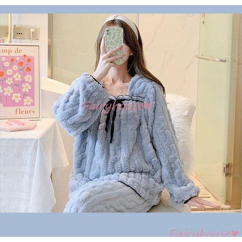 ルームウェアパジャマお客様感謝還元セールス氷潔漫画ミッチパジャマ女春秋綿長袖丸首カジュアルins外着家庭服セット