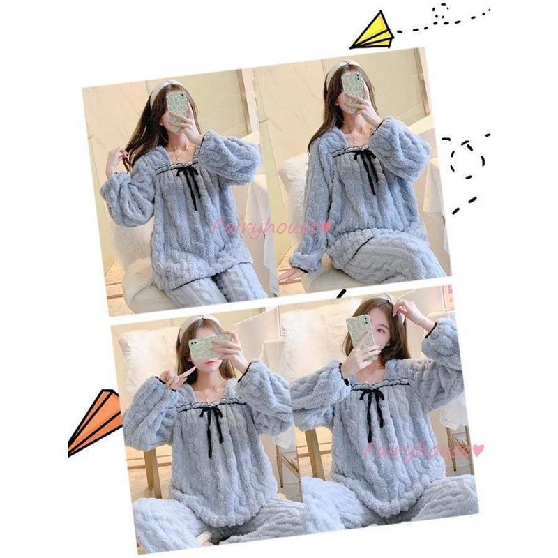 ルームウェアパジャマお客様感謝還元セールス氷潔漫画ミッチパジャマ女春秋綿長袖丸首カジュアルins外着家庭服セット