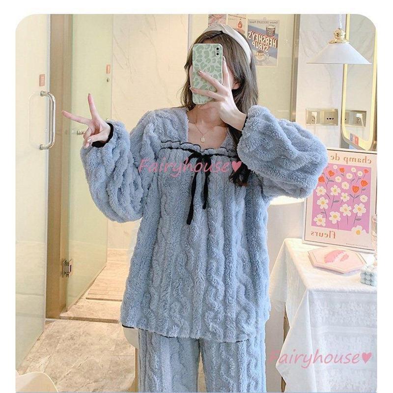 ルームウェアパジャマお客様感謝還元セールス氷潔漫画ミッチパジャマ女春秋綿長袖丸首カジュアルins外着家庭服セット