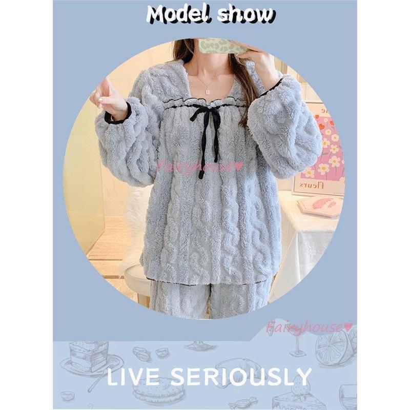 ルームウェアパジャマお客様感謝還元セールス氷潔漫画ミッチパジャマ女春秋綿長袖丸首カジュアルins外着家庭服セット