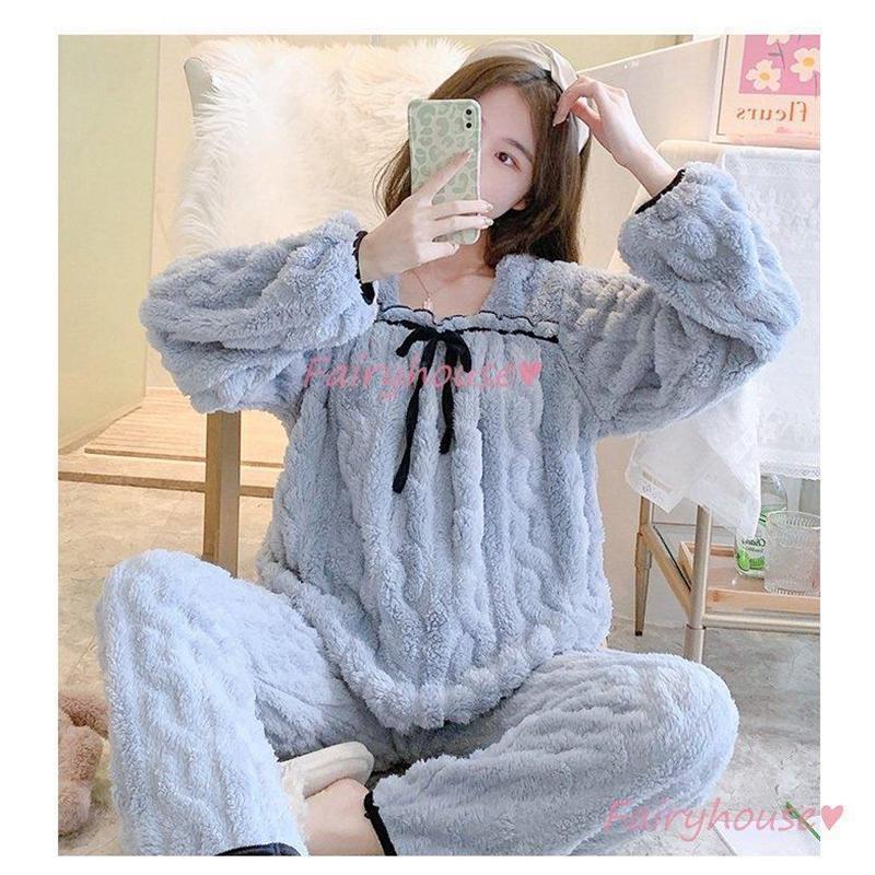 ルームウェアパジャマお客様感謝還元セールス氷潔漫画ミッチパジャマ女春秋綿長袖丸首カジュアルins外着家庭服セット