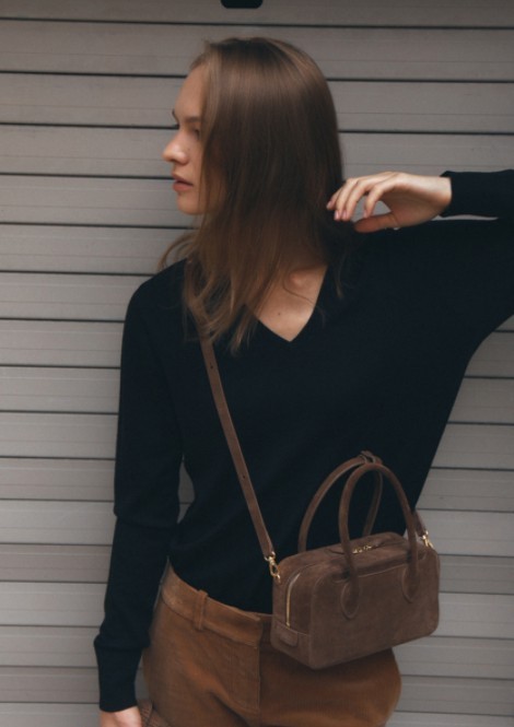 DE MERIEL】Bowling Bag 完璧なファッションの選択 Medium Chestnut
