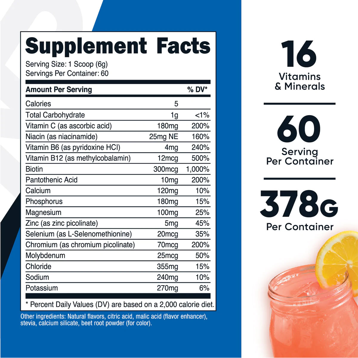 [USA] Nutricost ニュートリコスト 電解質コンプレックス Electrolyte Complex 60サーブ ピンクレモネード味