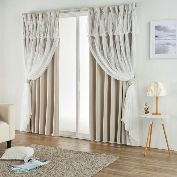 ユニベール レイヤードカーテン 100×110cm ベージュ メーカー直送