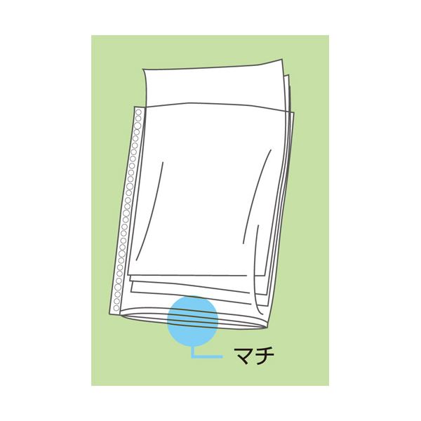 （まとめ）ライオン事務器 クリアーポケットA4タテ 2・4・30穴 底マチ付 CL-303M 1パック(5枚) (×20セット)