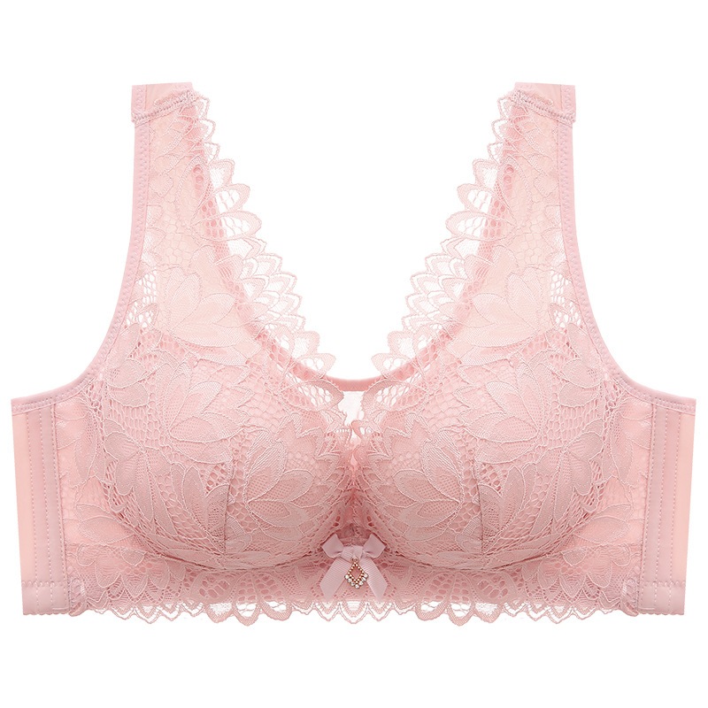 【1点ご購入 で10点プレゼントいたします】薄いレースブラスチールリングなしの下着を集めた女性の薄い快適固定光防止調整タイプの副乳