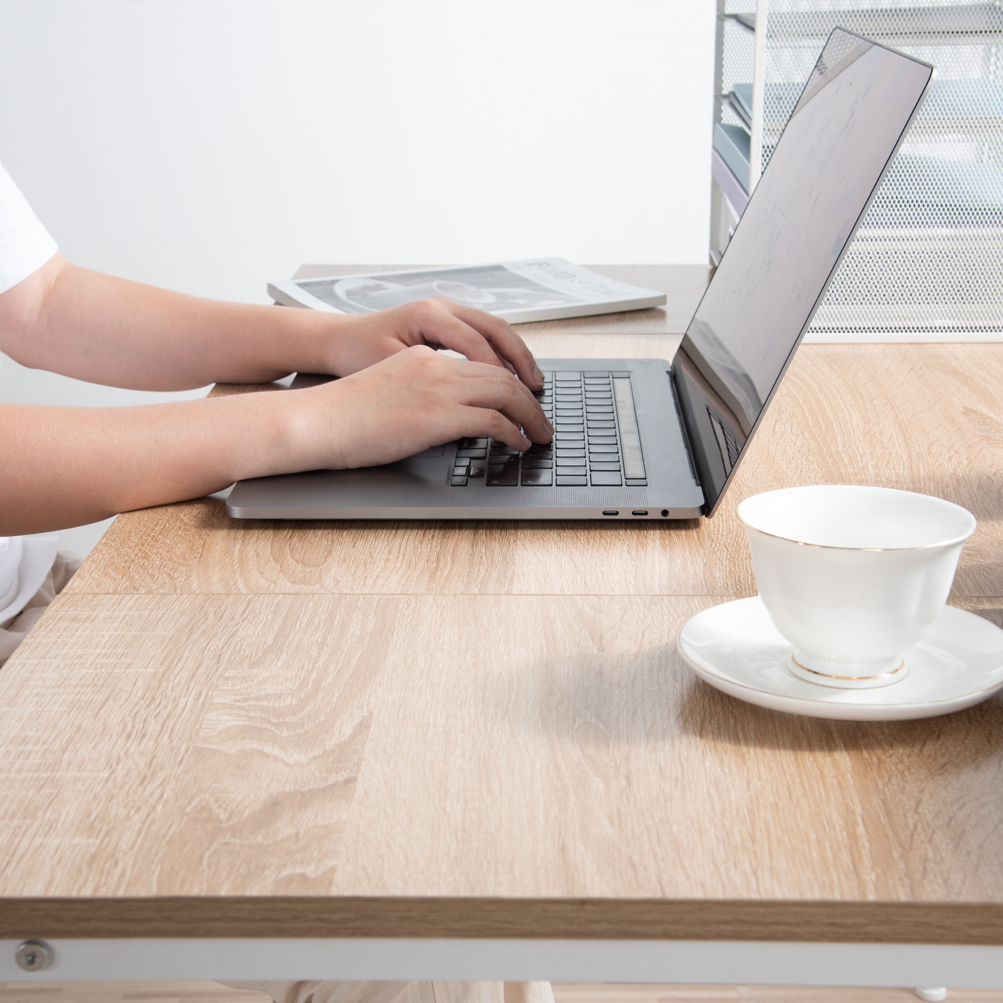 2個セット】【ダークブラウン】パソコンデスク シンプル 極簡易デスク