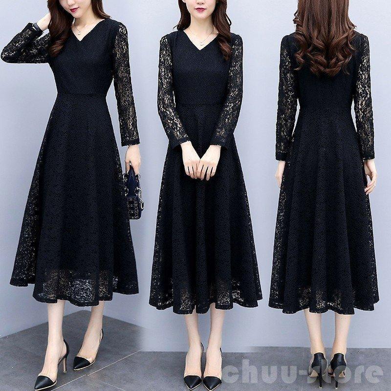 【即納】パーティードレスブラックフォーマルワンピース大きいサイズ3L4L5L6Lレディース黒ロングドレス袖あり長袖総レースVネックお呼ばれ結婚式二次会 【即納】パーティードレスブラックフォーマルワンピース大きいサイズ3L4L5L6Lレディース黒ロングドレス袖あり長袖総レースVネックお呼ばれ結婚式二次会