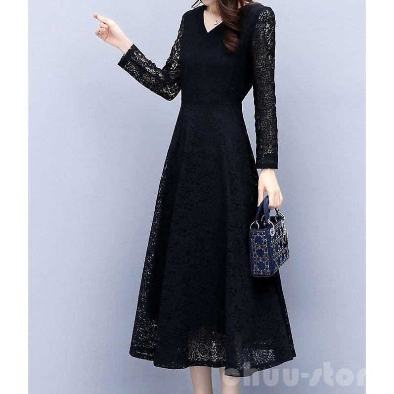 【即納】パーティードレスブラックフォーマルワンピース大きいサイズ3L4L5L6Lレディース黒ロングドレス袖あり長袖総レースVネックお呼ばれ結婚式二次会 【即納】パーティードレスブラックフォーマルワンピース大きいサイズ3L4L5L6Lレディース黒ロングドレス袖あり長袖総レースVネックお呼ばれ結婚式二次会