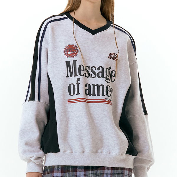 SEVENTEEN ジョンハン 着用★AMES-WORLDWIDE V NECK SWEATSHIRT jeonghan同款🎀] Ames-Worldwide V NECK UNIFORM SWEATSHIRT