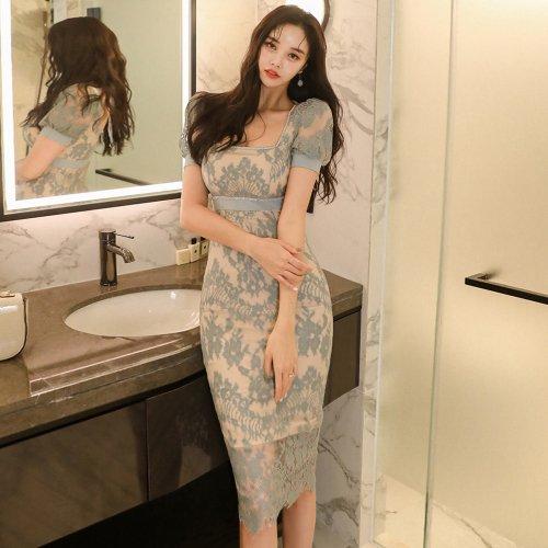 キャバドレス ナイトドレス ミディアムドレス ハイウエスト タイト ワンピース 半袖 デコルテ ビジュー レース 切り替え レディース グラシア キャバドレス ナイトドレス ミディアムドレス ハイウエスト タイト ワンピース 半袖 デコルテ ビジュー レース 切り替え レディース グラシア