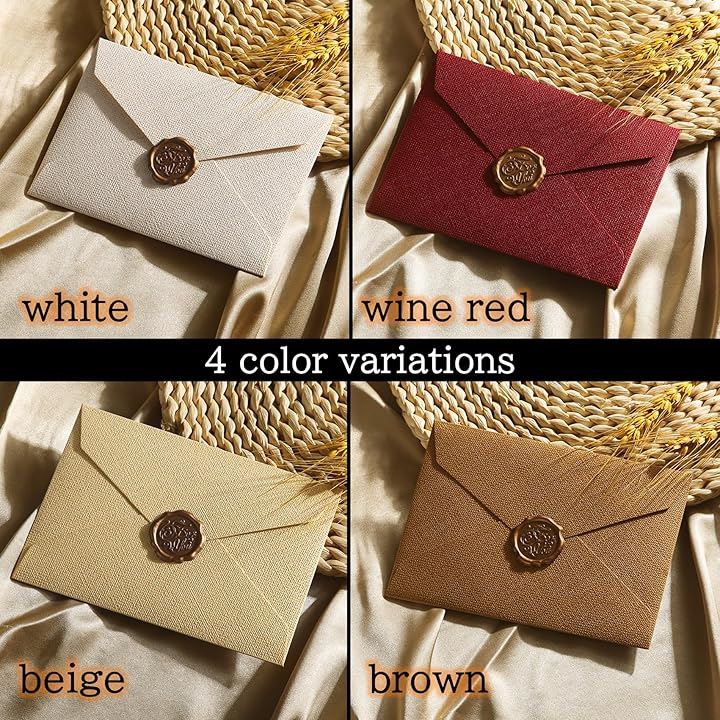 洋2封筒 おしゃれ 50枚 シーリングシール付 可愛い 状袋 リネン紙 亜麻 洋形2号 招待状 挨拶状封筒(ブラウン) 洋2封筒 おしゃれ 50枚 シーリングシール付 可愛い 状袋 リネン紙 亜麻 洋形2号 招待状 挨拶状封筒(ブラウン)