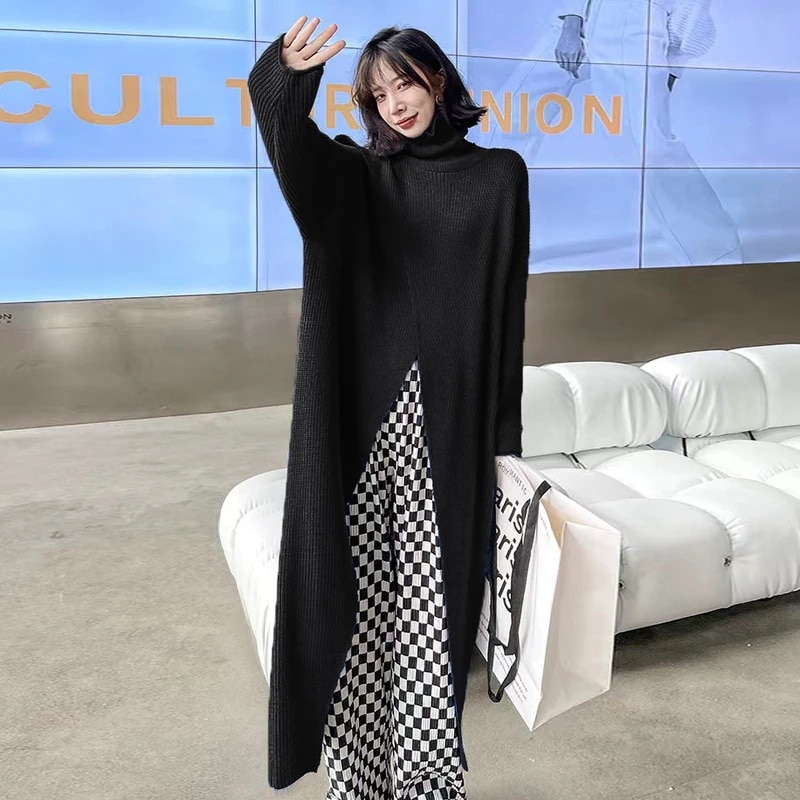 おしゃれ タートルネック ロング丈 ワンピース セーターラウンドネックニット タートルネック ベーシックニット おしゃれ タートルネック ロング丈 ワンピース セーターラウンドネックニット タートルネック ベーシックニット