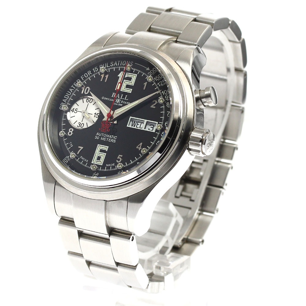 ボールウォッチ BALLWATCH CM1038D-SAJ-BK トレインマスター 自動巻き メンズ 箱・保証書付き_904807【中古】 ボールウォッチ BALLWATCH CM1038D-SAJ-BK トレインマスター 自動巻き メンズ 箱・保証書付き_904807【中古】