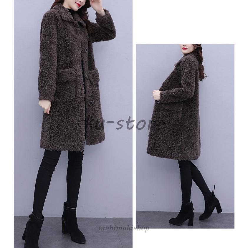 ファーコート ボアコート レディース 冬 ボアコート ファー 毛皮コート厚手 モコモコオーバー 暖かい ファージャケット ロング丈アウター カジュアル