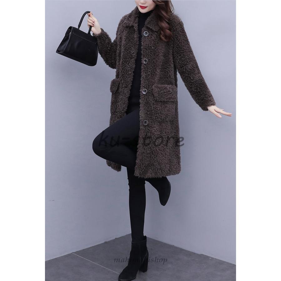 ファーコート ボアコート レディース 冬 ボアコート ファー 毛皮コート厚手 モコモコオーバー 暖かい ファージャケット ロング丈アウター カジュアル