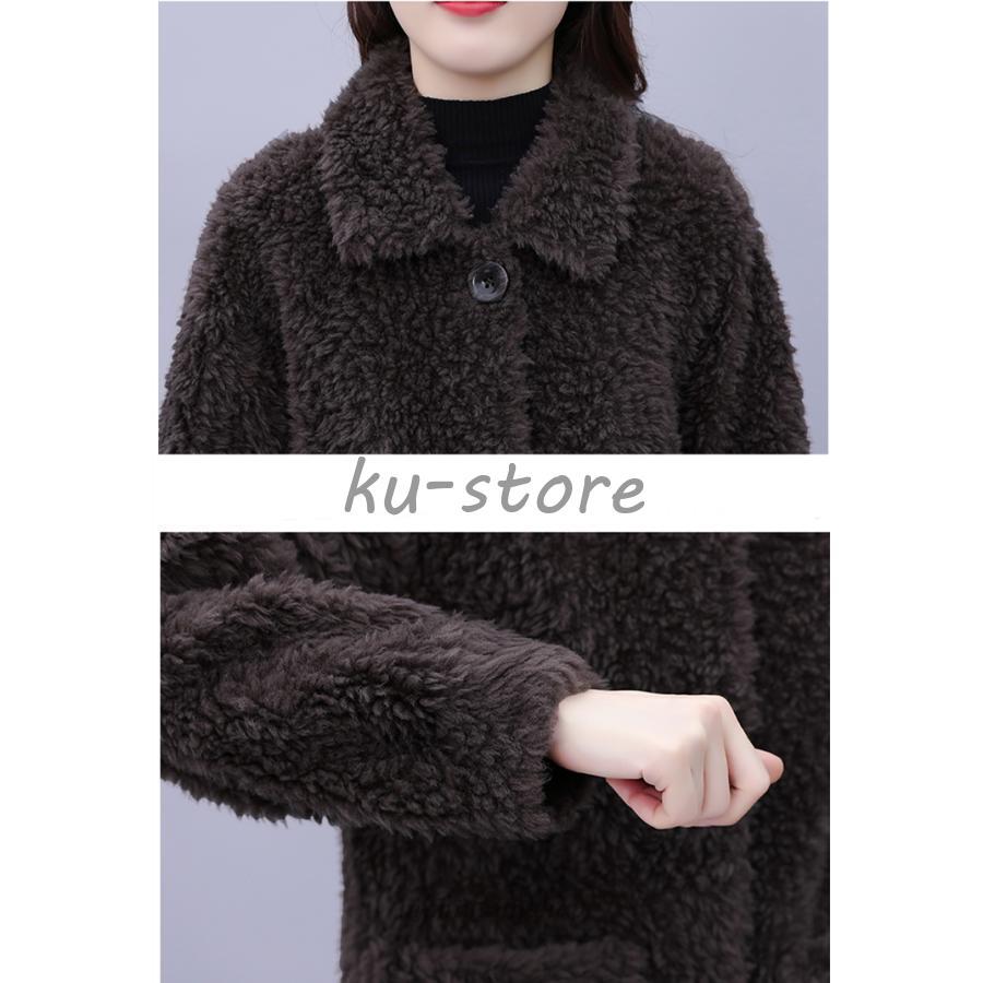 ファーコート ボアコート レディース 冬 ボアコート ファー 毛皮コート厚手 モコモコオーバー 暖かい ファージャケット ロング丈アウター カジュアル