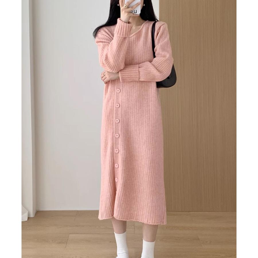 タートルネック ワンピース体型カバー韓国 タートルネック ワンピース体型カバー韓国