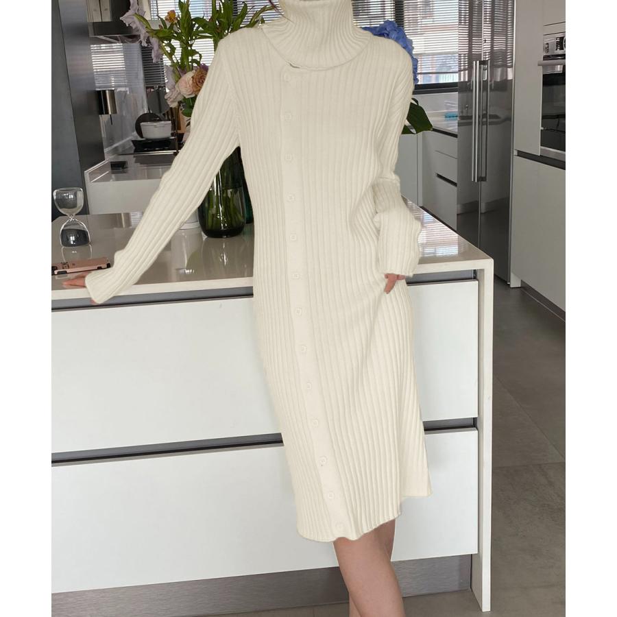 タートルネック ワンピース体型カバー韓国 タートルネック ワンピース体型カバー韓国