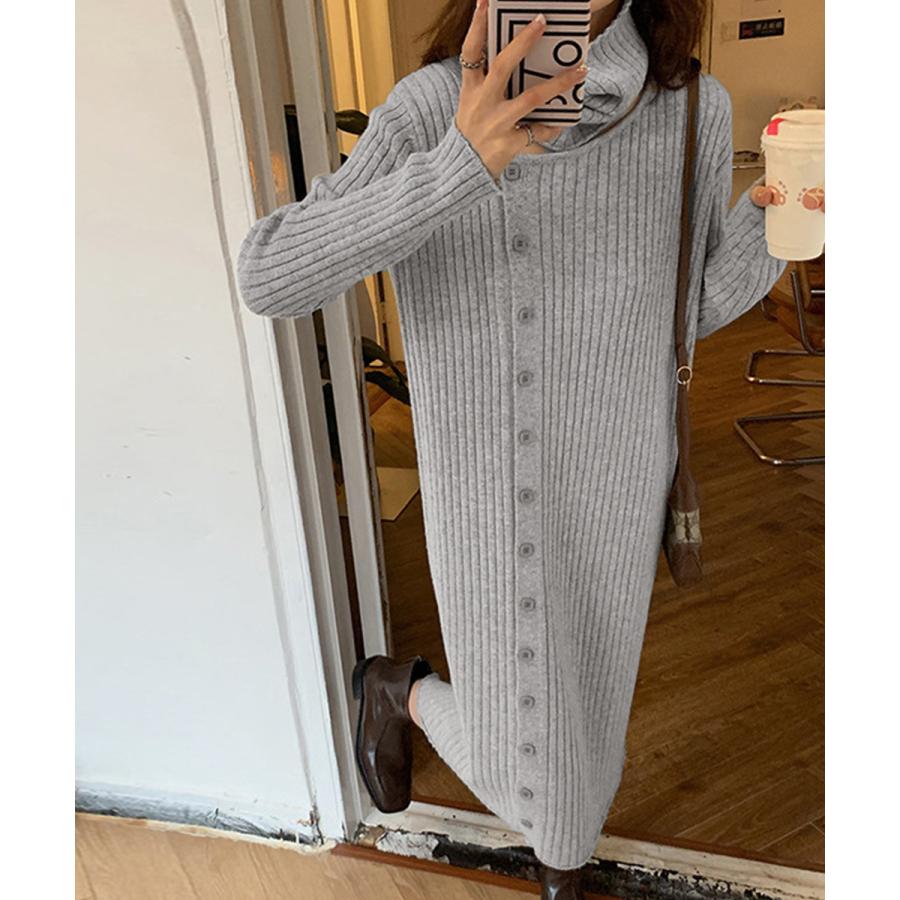 タートルネック ワンピース体型カバー韓国 タートルネック ワンピース体型カバー韓国