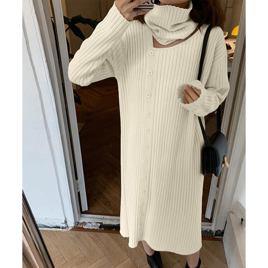 タートルネック ワンピース体型カバー韓国 タートルネック ワンピース体型カバー韓国