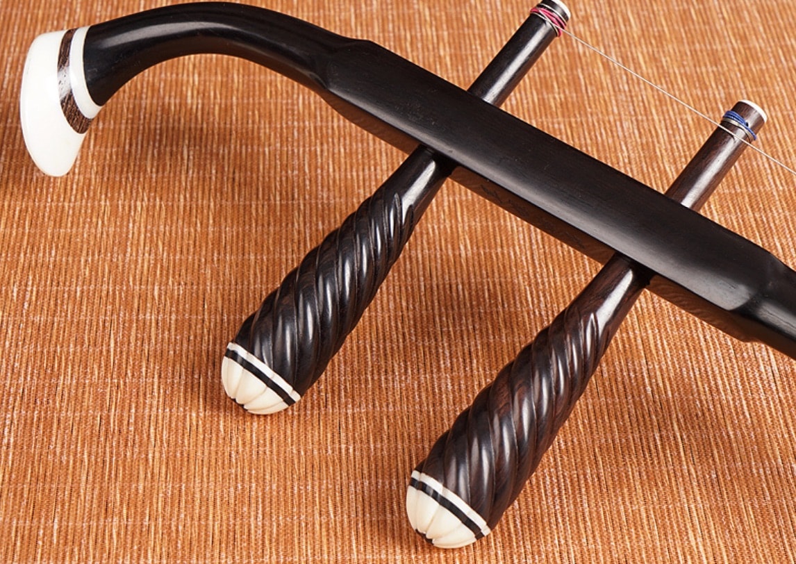 二泉二胡 黒檀 八角筒 中国の弦楽器