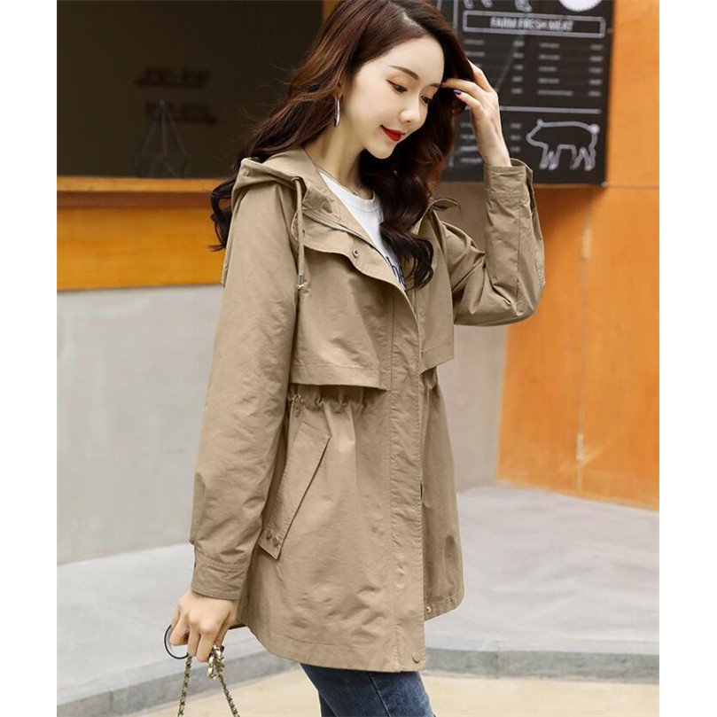 トレンチコート レディース ミリタリー スプリングコート コート フード付き アウター 秋 春 秋服