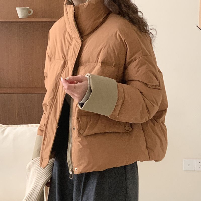 逆短ダウンジャケット女性小柄ファッションパステルカラーのゆったりパンジャケット