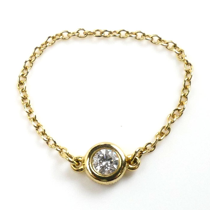 TIFFANY&Co. ティファニー K18YG イエローゴールド バイ ザ ヤード リング・指輪 60143229 ダイヤモンド 11号 0.5g レディース 中古