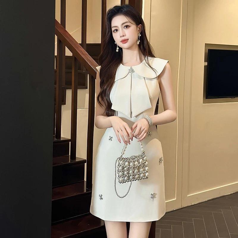 夏 ショートワンピ リボン 誕生日 ドレス パーティー 着痩せ 大人 お呼ばれ 同窓会 披露宴 卒業式 結婚式 ウェディング 二次会 成人式