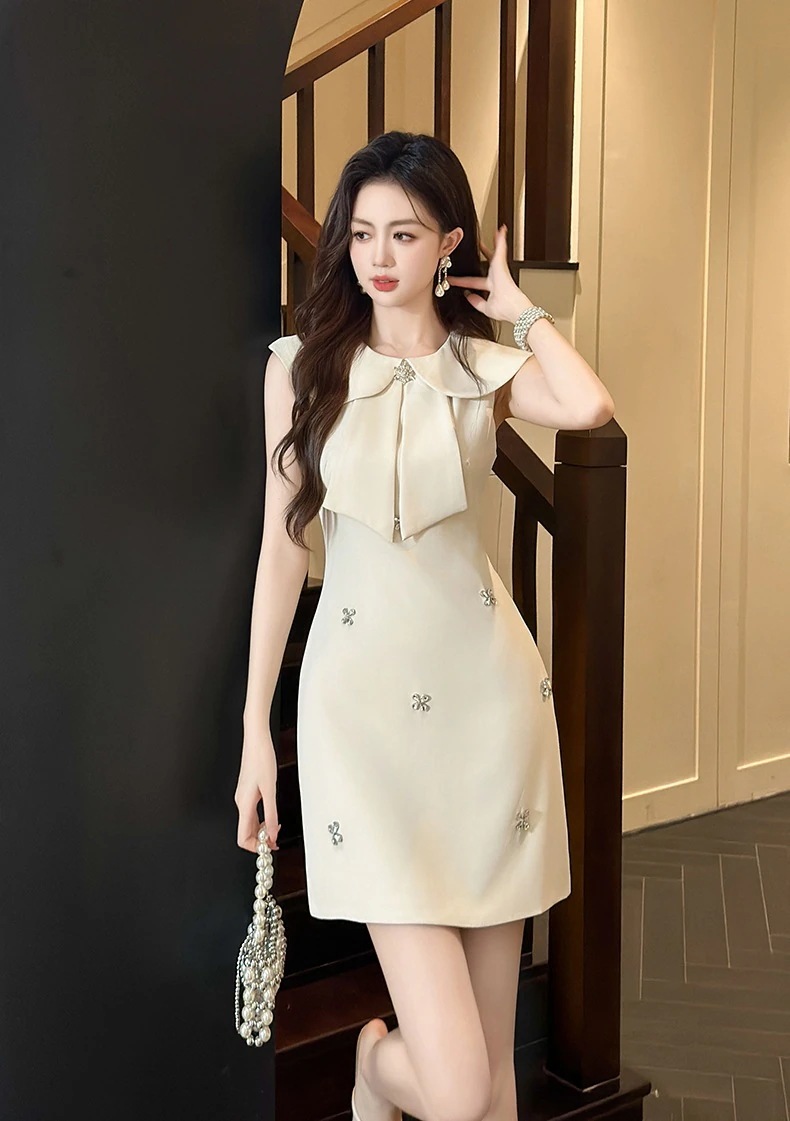 夏 ショートワンピ リボン 誕生日 ドレス パーティー 着痩せ 大人 お呼ばれ 同窓会 披露宴 卒業式 結婚式 ウェディング 二次会 成人式