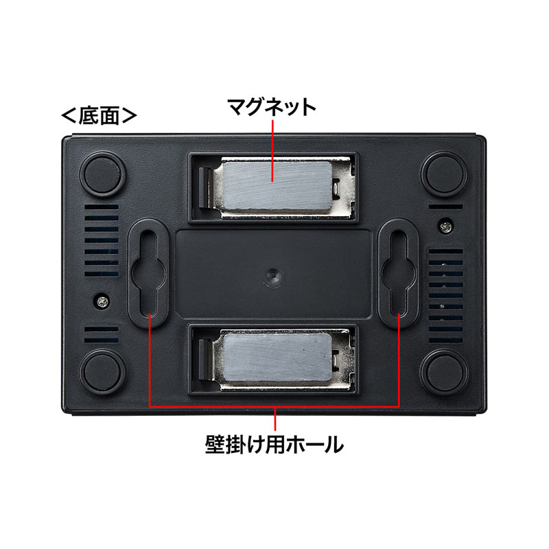 （まとめ買い）スイッチングハブ 5ポート マグネット付き LAN-SWHP501BK [x3]