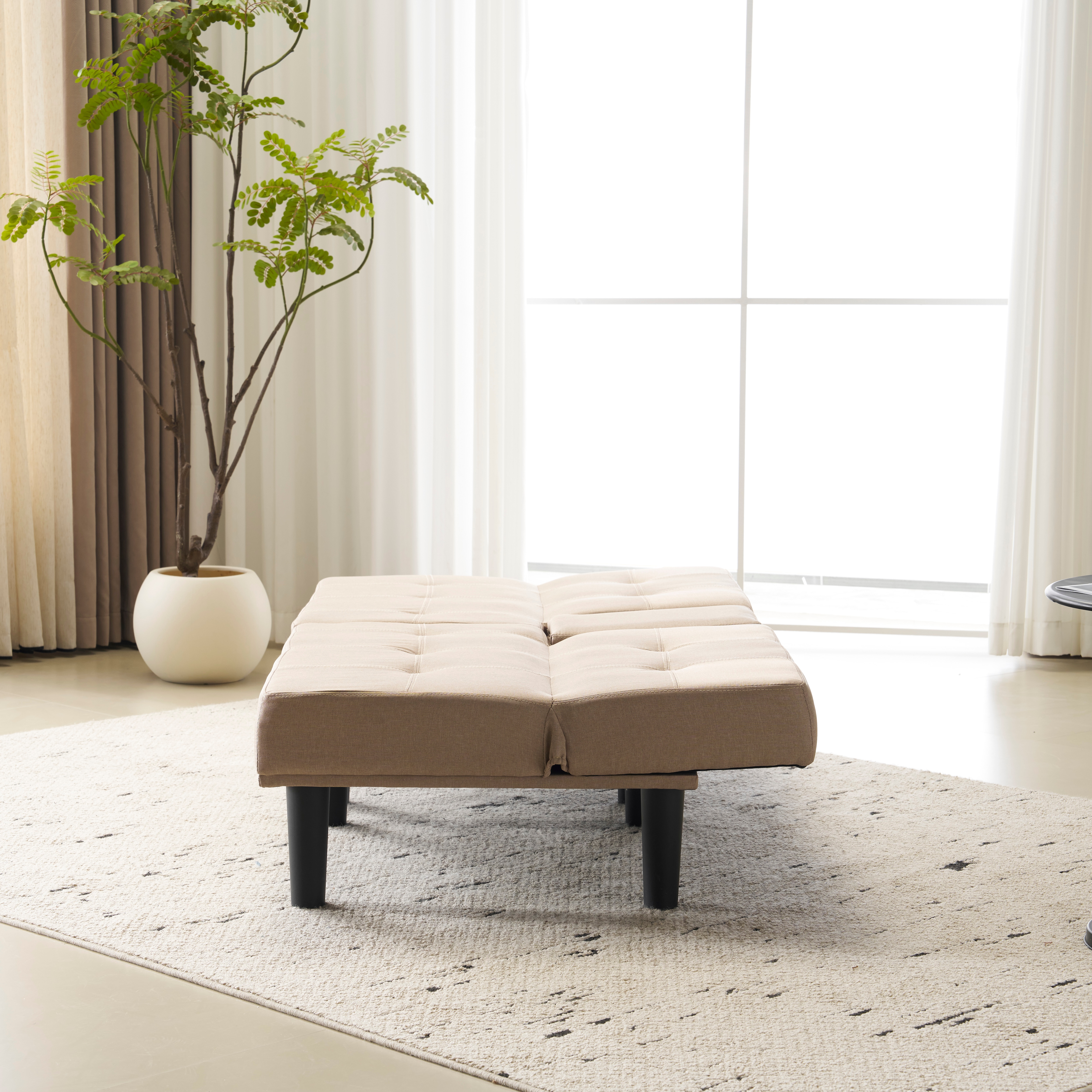 ソファベッド カップホルダー付き 2人PU リクライニングソファ