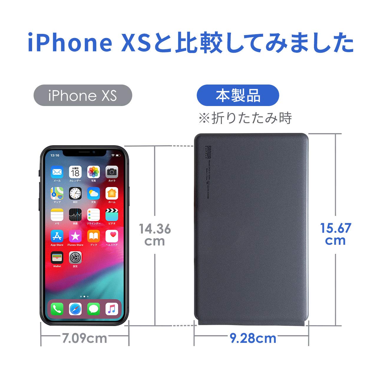 サンワサプライ 折りたたみ式Bluetoothキーボード iOS対応 パンタグラフ 英語配列67キー SKB-BT30BK 81977