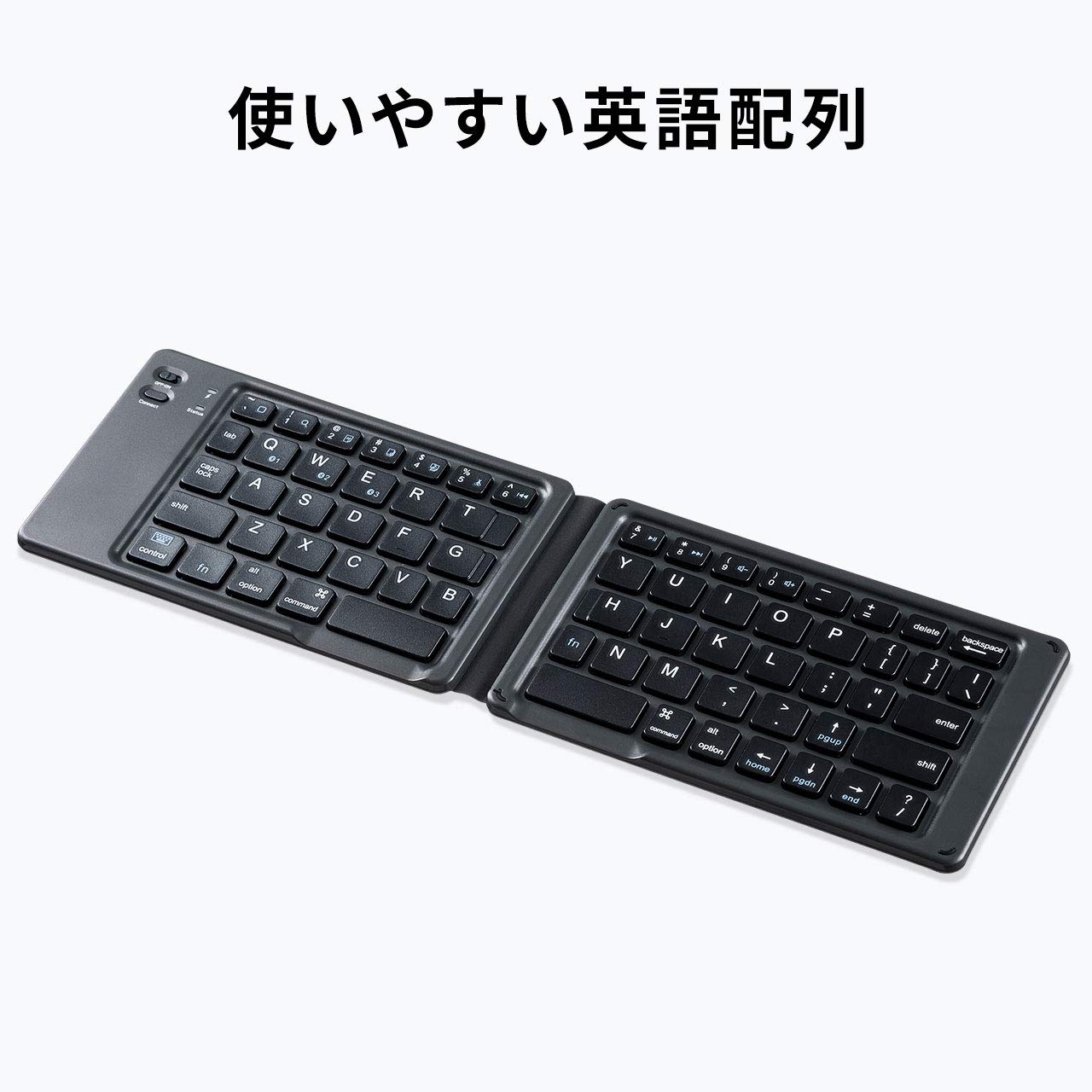 サンワサプライ 折りたたみ式Bluetoothキーボード iOS対応 パンタグラフ 英語配列67キー SKB-BT30BK 81977