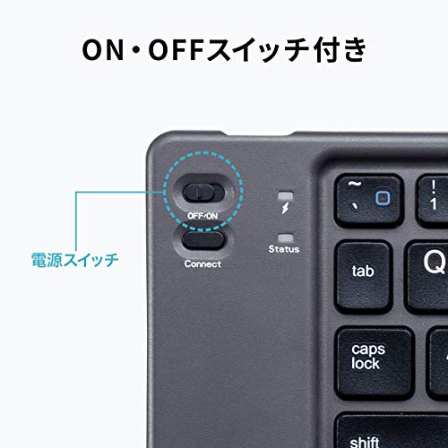 サンワサプライ 折りたたみ式Bluetoothキーボード iOS対応 パンタグラフ 英語配列67キー SKB-BT30BK 81977