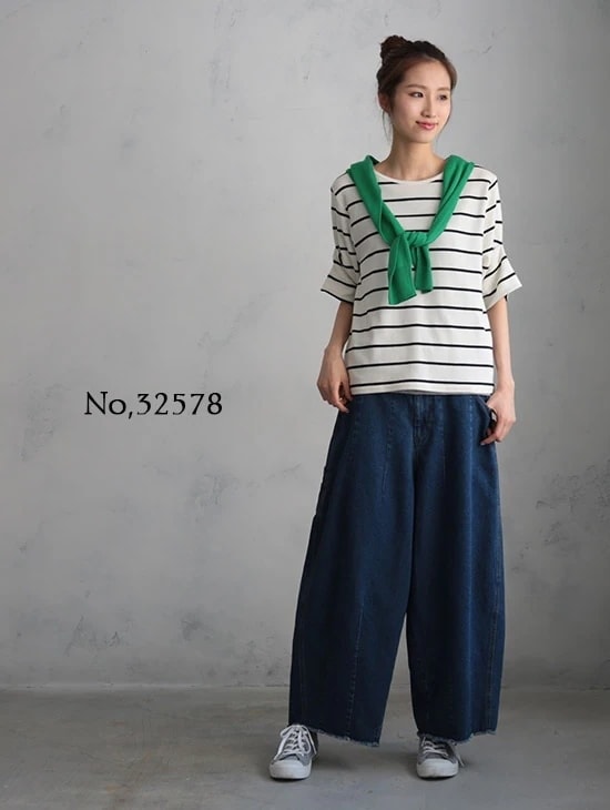 綿 ワイドパンツ soulberry ボトムス ソウルベリー ロング ジーンズ コクーン バルーンパンツ コットン サーカスパンツ ゆるっと ダボっとデニムパンツ レディース