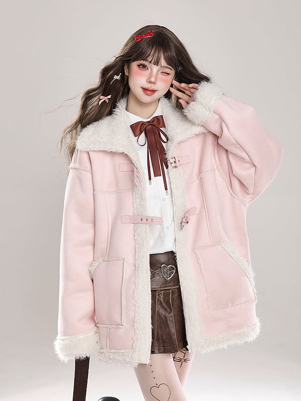 Qoo10] 2025 秋冬ふっくら中綿 スエード調