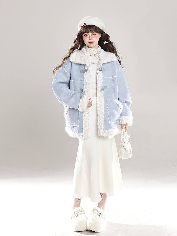 Qoo10] 2025 秋冬ふっくら中綿 スエード調