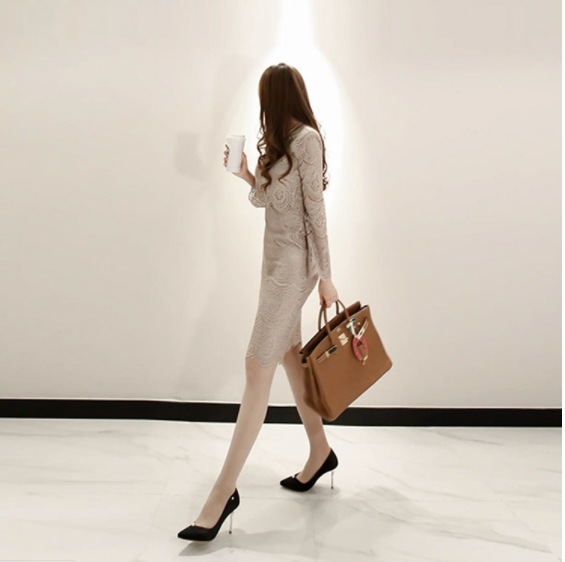 ワンピース ミドル丈 袖あり 長袖 l スリム レース 大人可愛い きれいめ シンプル 上品 おしゃれ かっこいい 無地 春 20代 30代 40代 通勤 お出かけ パーティー イベン ワンピース ミドル丈 袖あり 長袖 l スリム レース 大人可愛い きれいめ シンプル 上品 おしゃれ かっこいい 無地 春 20代 30代 40代 通勤 お出かけ パーティー イベン