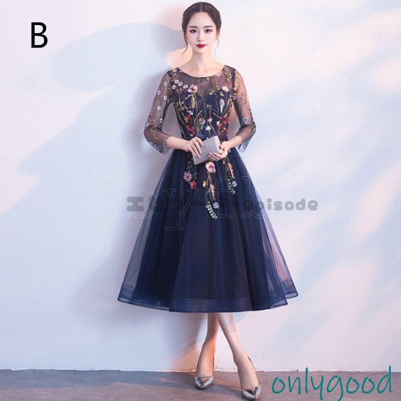 パーティードレス ロング丈 ミモレ丈 ショート丈 結婚式 七分袖 ウエディング ワンピース レース 上品 お呼ばれ 食事会 二次会 披露宴 卒業式 成人式 パーティードレス ロング丈 ミモレ丈 ショート丈 結婚式 七分袖 ウエディング ワンピース レース 上品 お呼ばれ 食事会 二次会 披露宴 卒業式 成人式