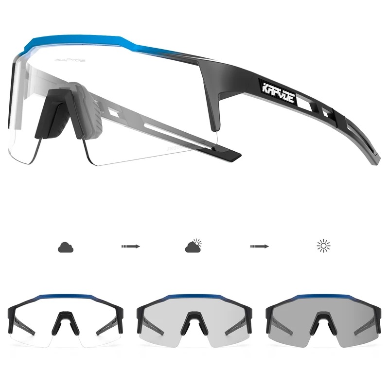 納期1030日前後：Kapvoe-メンズサイクリングサングラス,ブルークロミックサングラス,マウンテンバイク,新品