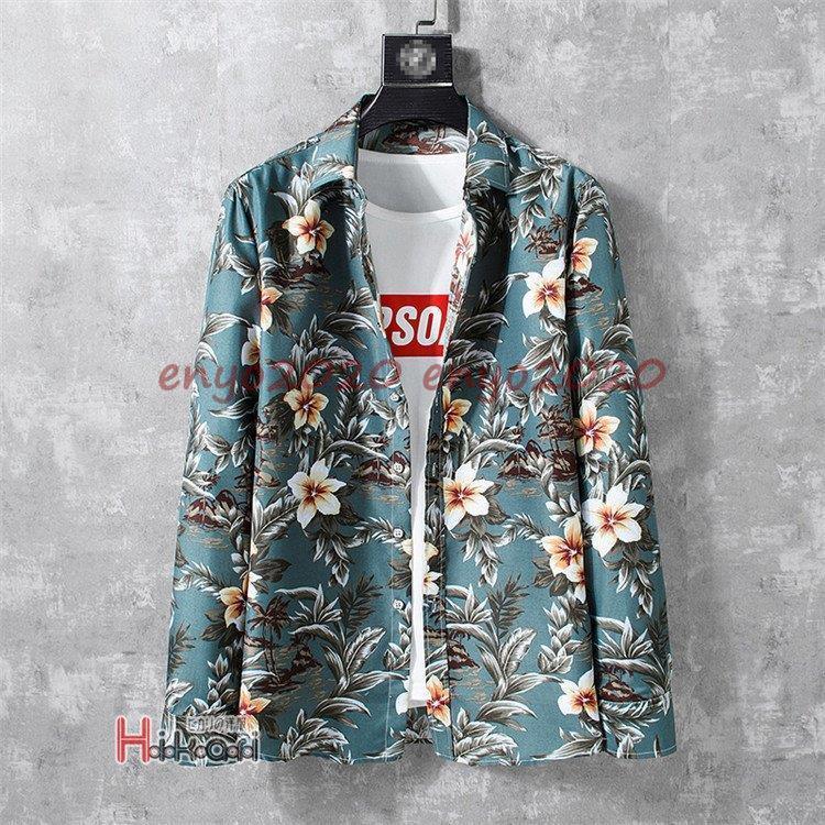 [最安値挑戦]!!花柄シャツ アロハシャツ メンズ 大きいサイズ トップス 長袖シャツ 開襟 秋服 カジュアルシャツ リゾート