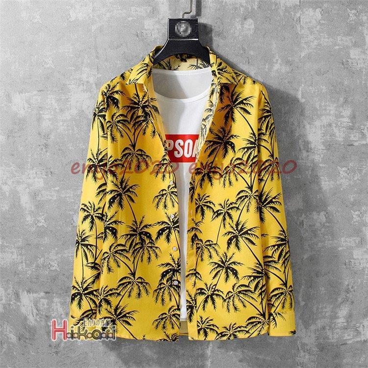 [最安値挑戦]!!花柄シャツ アロハシャツ メンズ 大きいサイズ トップス 長袖シャツ 開襟 秋服 カジュアルシャツ リゾート