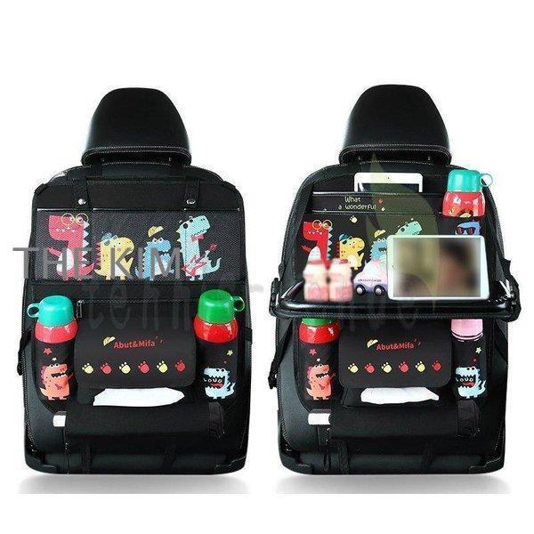 車用品 カー用品 アクセサリー 車内収納 シートポケット シートホルダー 多機能折り畳みテーブル アニマル ブラック ピンク ホワイト華やか /[akw41]