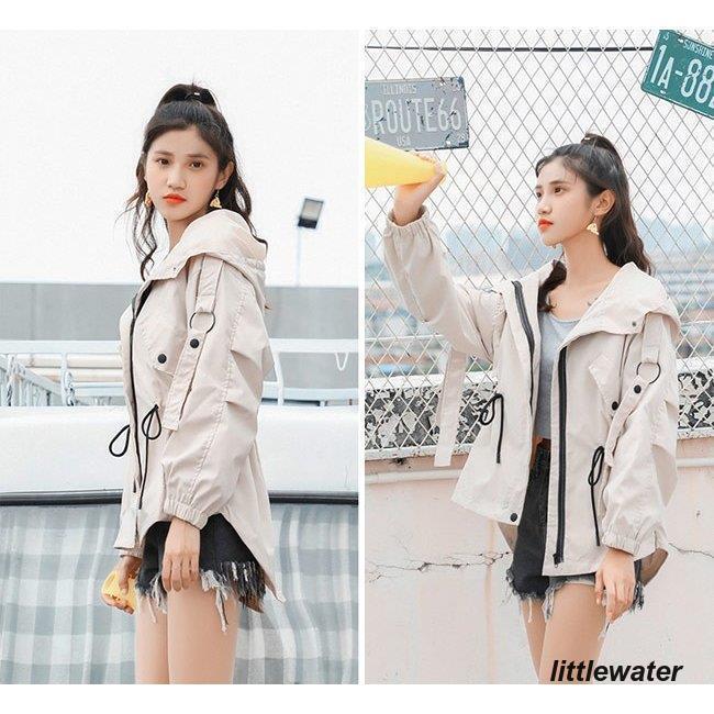 ジャケット レディース コート ゆったり フード付き スプリングコート パーカー 女性用 春秋物 アウター カジュアル 着まわし