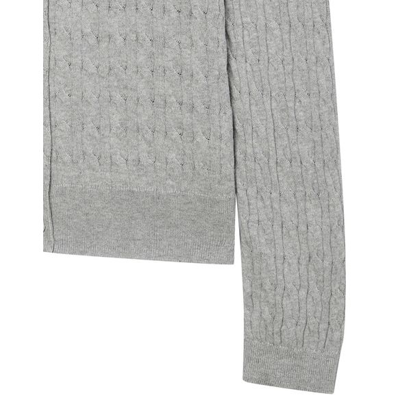 (ヘッジスレディース) 24FW ベビーケーブルカーディガンライトグレー HSSW4CC71G1