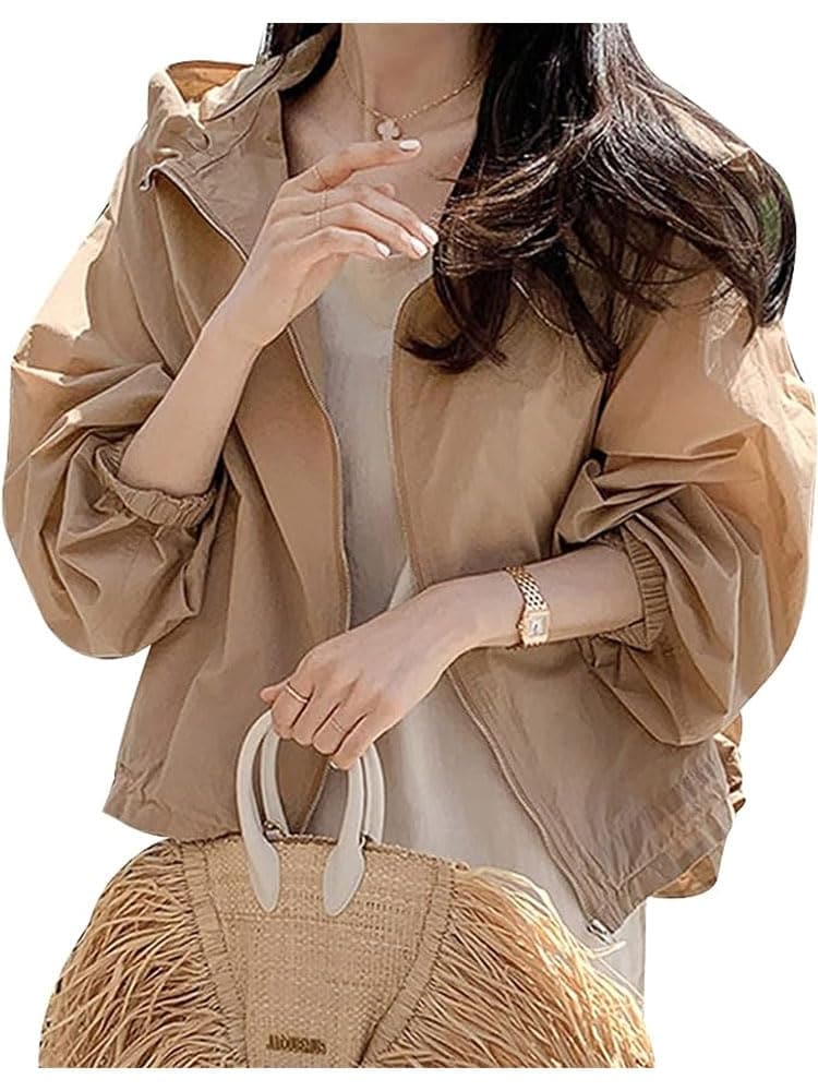 ブルゾン ジャケット レディース マウンテン UVカット パーカー 防風 防水 ショート丈 フード付き コート 無地 薄手 アウター 韓国 ファッション 春 夏 ブルゾン ジャケット レディース マウンテン UVカット パーカー 防風 防水 ショート丈 フード付き コート 無地 薄手 アウター 韓国 ファッション 春 夏