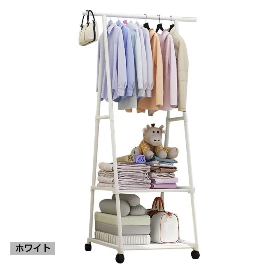 【メガ割 母の日】家庭の必需品ハンガーラック サイドバー付 キャスター付 組立式 衣類ラック シンプル スリム 棚 省スペース 洋服掛け 衣類 収納 洋服かけ 多機能収納ラック 生活用品